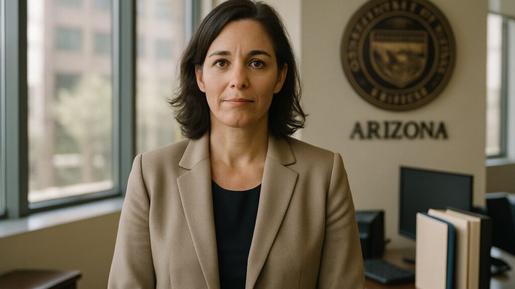 Onderzoeker in een overheidskantoor in Arizona die een fraudezaak rond cryptovaluta behandelt