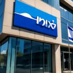 Vestiging van Bank Leumi met het logo groot op de gevel in Tel Aviv
