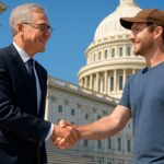 Ripple-topjurist Stuart Alderoty schudt handen met een gewone burger voor het Capitool in Washington