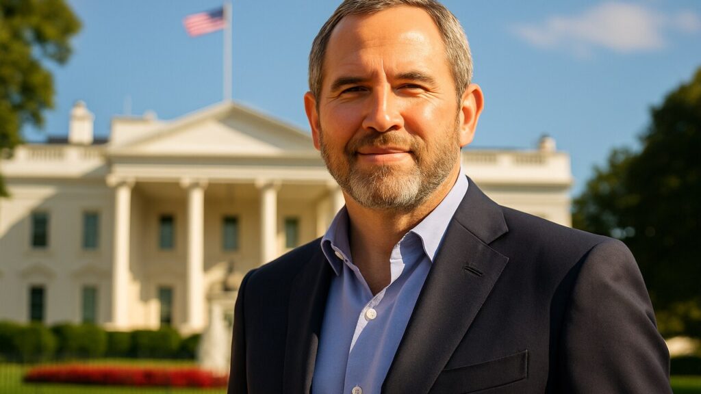 Ripple-CEO Brad Garlinghouse voor het Witte Huis in Washington
